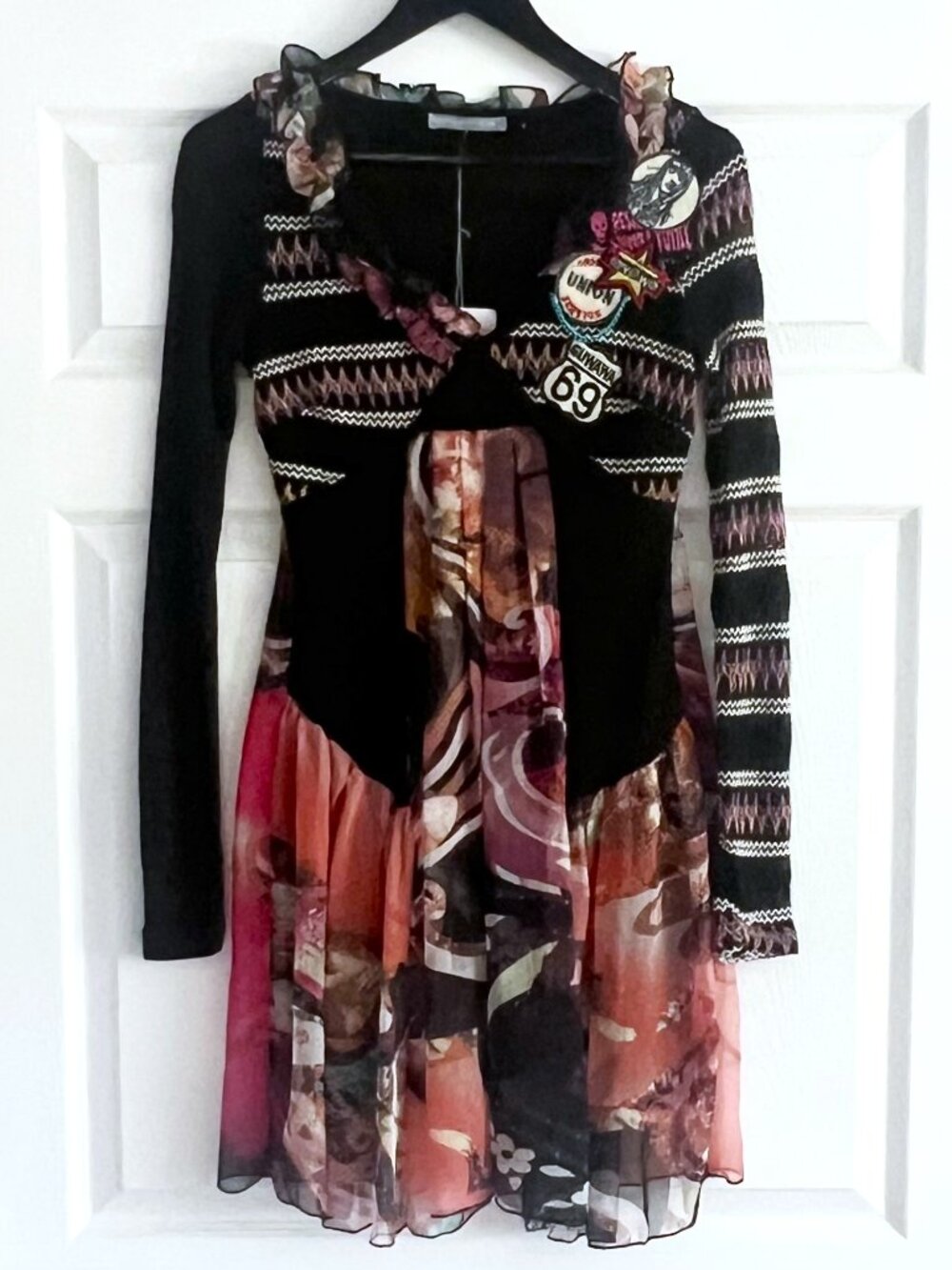 Laura Freeman Women's Long Sleeve Patchwork Dress – Size Small – New With Tags